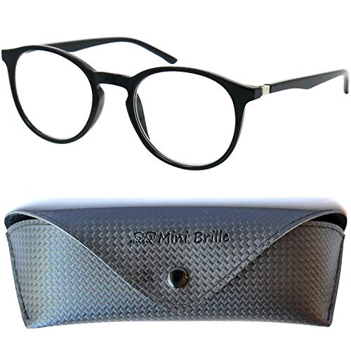 Óculos de Leitura CLASSIC 2.0 com Lentes Redondas e Capa Preta Mini Brille - Óculos de grau - leitura, redondas, capa preta