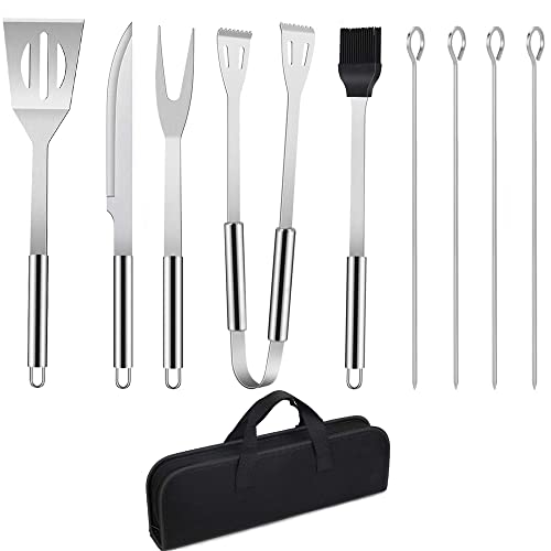 Conjunto de utensílios de churrasco 9 peças CHUER - Conjuntos de utensílios de cozinha - 9 peças, alumínio antiaderente, resistente ao calor, bolsa incluída