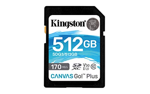 Cartão de Memória SD KINGSTON Canvas Go Plus (512 GB) Kingston - Cartões de memória flash - 512 GB, SD, uhs-i, 170 mb/s