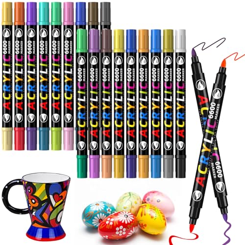 Conjunto de 18 Marcadores LUZOON Permanentes LUZOON - Marcadores e marcadores de texto - 18 marcadores, ponta resistente, cores vivas, tinta permanente