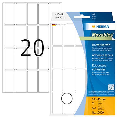 Herma Multi-purpose labels off-white 640 pcs. (Classificação e Arquivo) HERMA - Etiquetas e tags - multi-propósito, off-white, 640 peças, autoadesivas