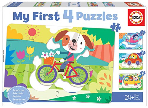 Puzzle EDUCA BORRAS Animales y vehículos (26 piezas) EDUCA - Quebra-cabeças - madeira, 4 puzzles, 26 peças, animais