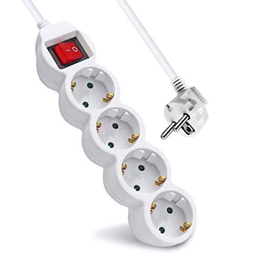 Extensão Elétrica STARTECH.COM PXTNB3MGRY (5 m - 4 tomadas) EXTRASTAR - Fios e cabos elétricos - 5 m, 4 tomas, interruptor, branco