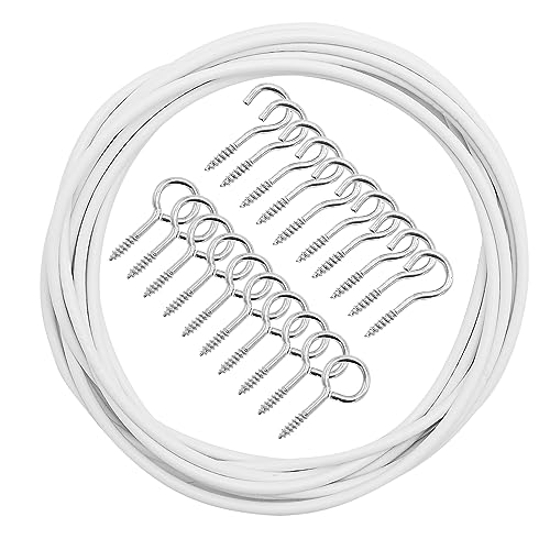 Fita de Curtina com 10 Argolas e 10 Ganchos LWMLWM - Argolas para cortinas e cortinados - fita curtina, argolas, ganchos, papel perlado