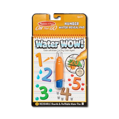 Livro Water Wow! Numbers de DK Publishing (Inglês) Melissa & Doug - Brinquedos - reutilizável, corrente, escrever, desenhar