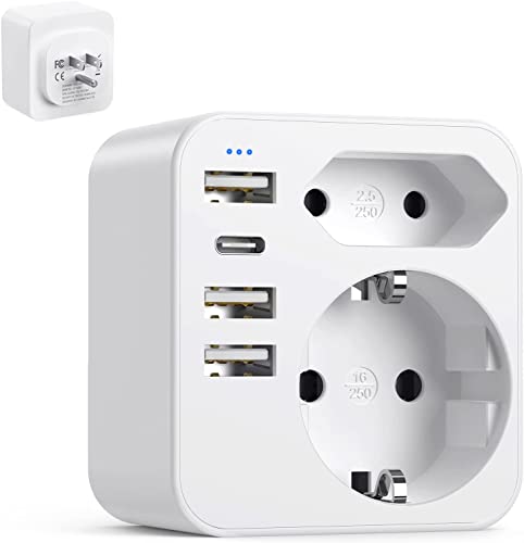 Adaptador de Viagem LEXIBOOK 6 em 1 (Europa - EU e USA) ‎Guangzhou Leishen Electric Manufacturing Co.,Ltd - Conversores e adaptadores de viagem - 6 em 1, europeu, americano, usb, usb-c