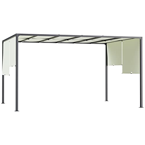Pérgola Outsunny | 300x400x275 cm | Bege e Branco Outsunny - Arcos de jardim, treliças, caramanchões e pérgulas - 300x400x275 cm, bege e branco