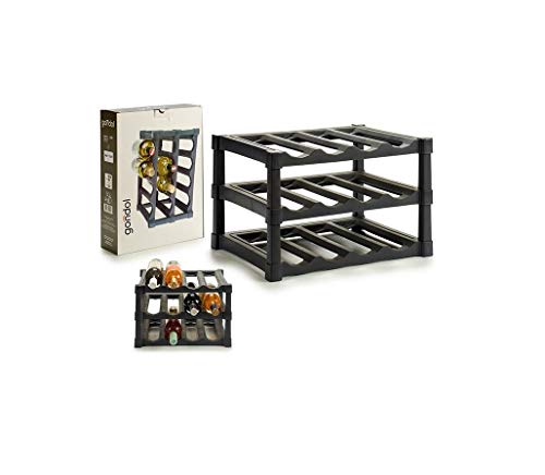 Caixa de Armazenamento para Garrafas PLASTIC 30X39X25 CM Preto Dream Hogar - Suportes para vinhos - garrafas, plástico, 30x39x25 cm, preto