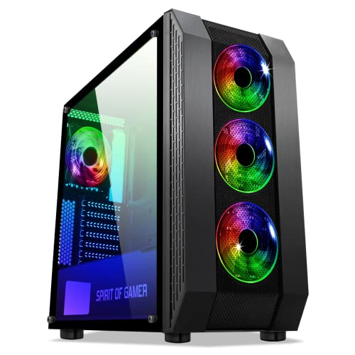 Caixa para Computador Spirit Of Gamer Rogue Vi | Preto SPIRIT OF GAMERS - Componentes de computador - caixa computador, spirit of gamer, rogue vi, preto, placas atx, portas expansão