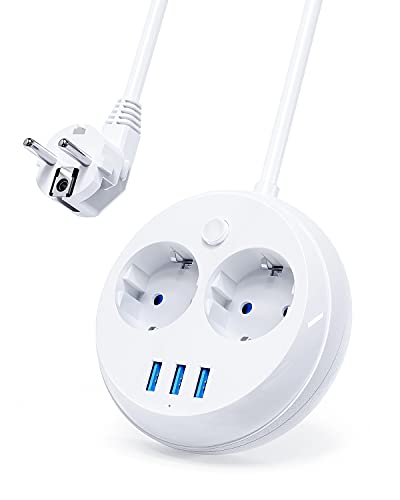 Extensão Elétrica KOOSLA com Interruptor e 2 Tomadas + 3 USB KOOSLA - Fios e cabos elétricos - interruptor, 2 tomadas, 3 usb