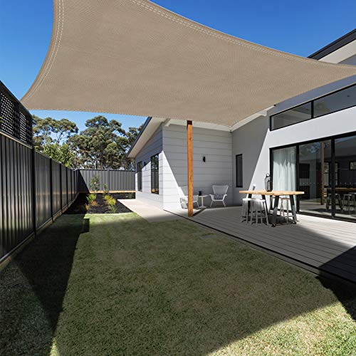 Toldo de Guarda-Sol ANKUKA (Bege - Algodão - 300 x 400 cm) Ankuka - Guarda-sóis e toldos de exterior - alumínio, 300 x 400 cm, verão, elegante