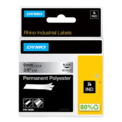 Fita para Etiquetadora DYMO 9mm RHINO Permanent Polyester D1 DYMO - Fitas de etiquetas e recargas - fita etiquetadora, dymo, 9mm, rhino, poliéster