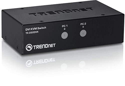 Chaveador Kvm TRENDNET TK-222DVK em Preto Trendnet - Comutadores kvm - usb, preto, 50/60 Hz, ac 100-240 v