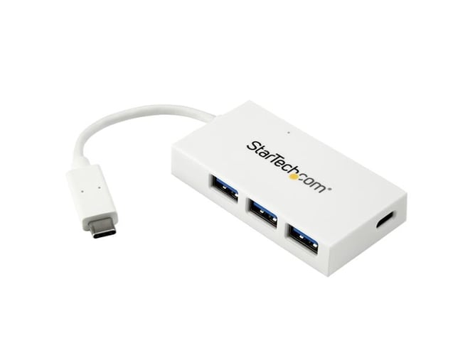 Hub de Interface StarTech.com HB30C3A1CFBW USB 3.0 (3.1 Gen 1) Type-C 5000Mbit/s Branco STARTECH.COM - Concentradores usb e firewire - usb 3.0, type-c, 5000mbit/s