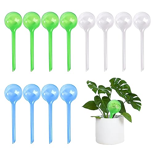 Conjunto de 12 Bolas de Rega Automática para Plantas TAFACE - Globos e espetos de rega - 12 bolas, regadora automática, 1 litro, sistema de pressão