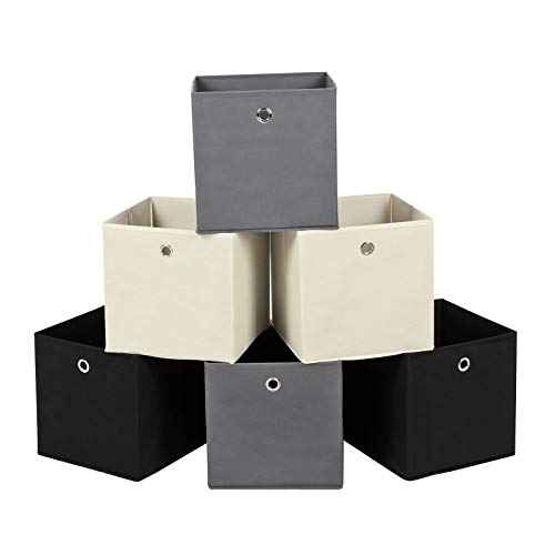 Conjunto de 6 Caixas de Arrumação SONGMICS Cinzento SONGMICS - Recipientes de armazenamento doméstico - 6 caixas, cinzento, arrumação