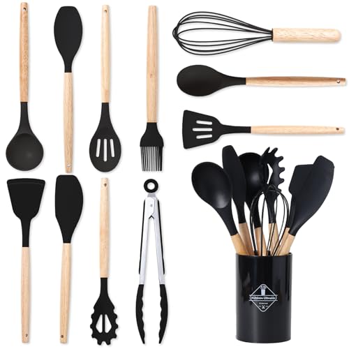 Conjunto de 12 Utensílios de Cozinha BASVII BASVII - Conjuntos de utensílios de cozinha - 12 utensílios, silicone, cozinha, acabamento branco