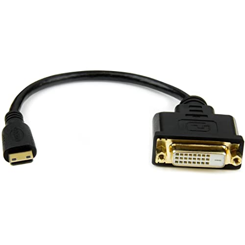 StarTech.com HD2DVIDVGA adaptador de cabo de vídeo 0,2 m HDMI tipo A (padrão) DVI Preto STARTECH.COM - Cabos de substituição para câmera e ótica - hdmi, dvi, 0,2m, preto