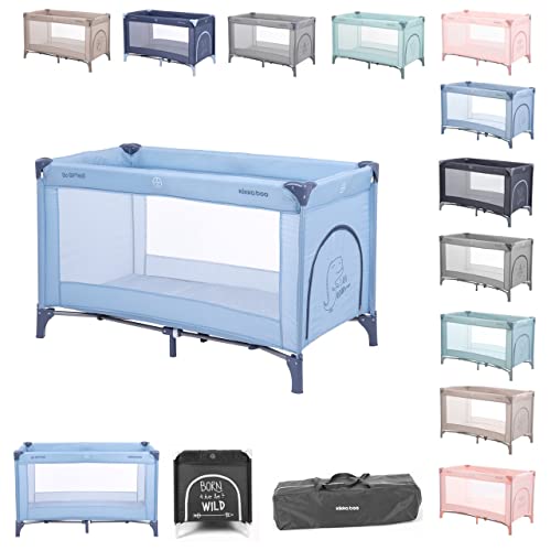 Berço de Viagem KIKKABOO Level Blue (Azul) KikkaBoo - Móveis para bebês e crianças pequenas - berço, viagem, azul