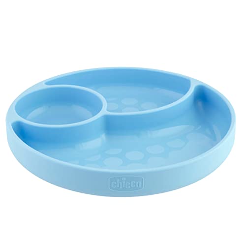 Prato de Silicone 12 Meses Azul CHICCO (Recondicionado Como Novo) Chicco - Pratos - silicone, azul, 12 meses