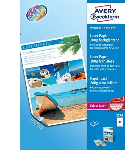 Papel Fotográfico AVERY ZWECKFORM 2798Z (A4) Avery - Papel de impressora e copiadora - papel fotográfico, avery zweckform, a4, 100 folhas