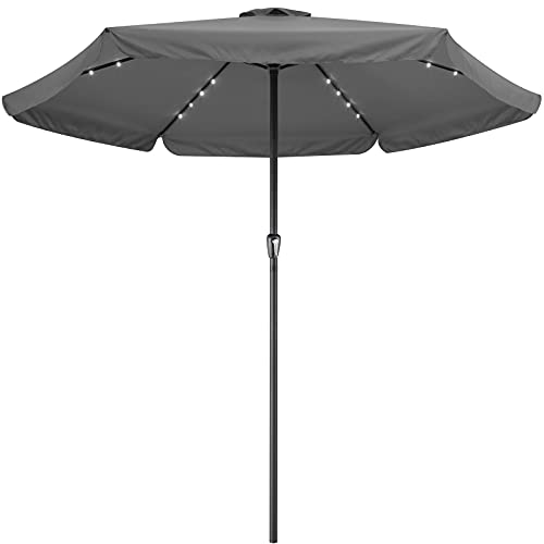 Guarda-Sol para Varanda com Luzes Led e Alumínio Ø 330 Cm Kingsleeve - Guarda-sóis e toldos de exterior - led, alumínio, 330 cm