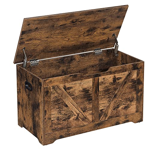 Banco de Arrumação VASAGLE Puff (Castanho - 40x80x46cm) VASAGLE - Sofás - 2 gavetas, prateleira, madeira maciça