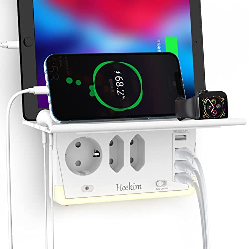 Extensão Elétrica LIONELO 9 em 1 com 3 Tomadas Schuko e 4 Portas Usb heekim - Filtros de linha e supressores de surtos - extensão elétrica, 9 em 1, 3 tomadas schuko, 4 portas usb