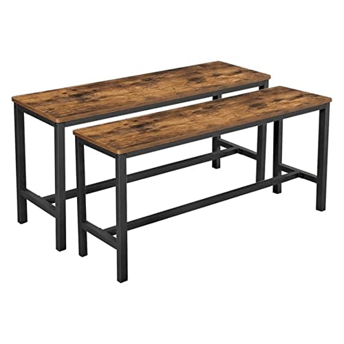 Conjunto de Bancos de Cozinha VASAGLE KTB33X (Castanho - 108 x 32.5 x 50 cm) VASAGLE - Conjuntos de móveis - madeira, aço, castanho, 13,4 kg
