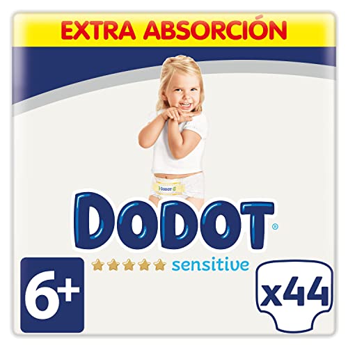 Fraldas DODOT Sensitive (Tam: 6-8 anos) (44 unidades) Procter & Gamble - Roupa interior - fraldas, dodot sensitive, capa dermacomfort, absorve pipi líquido, minimiza fricção, pluma