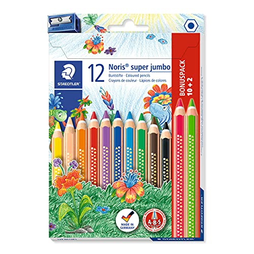 Lápis de Cor STAEDTLER Noris Club Super Jumbo Staedtler - Lápis - lápis de cor, staedtler noris club, super jumbo, traço fino, traço suave, traço intenso