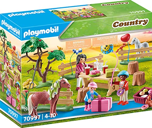 Playmobil 70997 (Jogos de Construção) PLAYMOBIL - Brinquedos - 2 póneis, mãe, crianças, acessórios