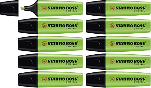 Marcador Fluorescente Stabilo Boss Original Verde (Caixa de 10) Stabilo - Marcadores e marcadores de texto - fluorescente, verde, caixa de 10