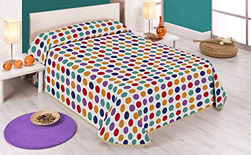 Lençol de Cama Sabanalia Spoty (300x280cm) SABANALIA - Roupa de cama e cama - 300x280cm, algodão, lã, estampagem digital