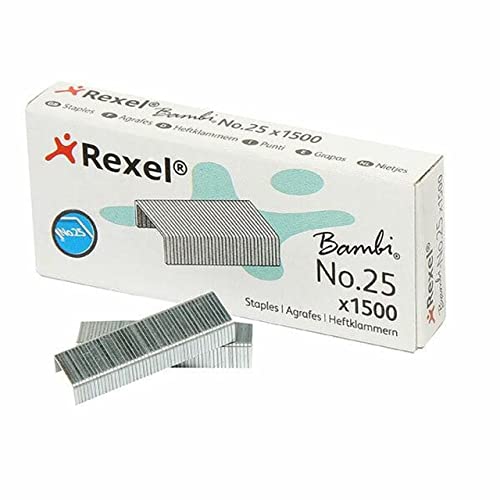 Agrafos REXEL (Prateado - 1500 Unidades) Rexel - Prendedores de latão - prateado, 1500 unidades, aço inoxidável, alta resistência