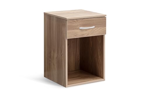 Mesa de Cabeceira LINSAR Castanho (Madeira - Melamina) Tempo International GmbH - Conjuntos de móveis - 2 gavetas, madeira mdf, melamina, castanho