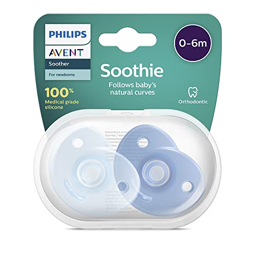 Conjunto 2 Chupetas PHILIPS AVENT Soothi Silicone Azul PHILIPS AVENT - Chupetas e mordedores - 2 chupetas, silicone, azul, ergonómica