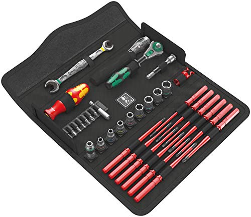 Conjunto de Ferramentas WERA Kraftform Kompakt Maintenance Wera - Conjuntos de ferramentas manuais - 35 peças, chave joker, agulhas 25mm, vasos manual, porta-bites universal