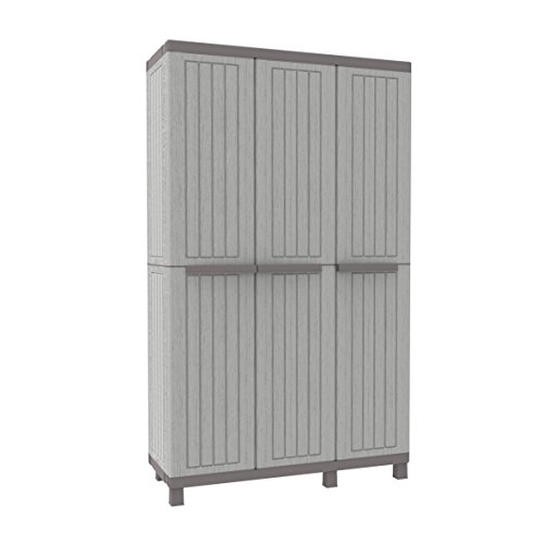 Armário de Jardim TERRY C-Wood 102A (Cinzento - Aço - 102 x 39 x 170 cm) TERRY - Armários de armazenamento e armários de bloqueio - jardim, 102 x 39 x 170 cm, aço