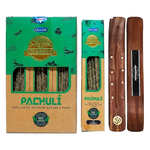 Aromasenses Incense Patchouli Sandalwood Organic Ullas 25 Grs ULLAS - Incenso - patchouli, sandalwood, orgânico, 25 gr