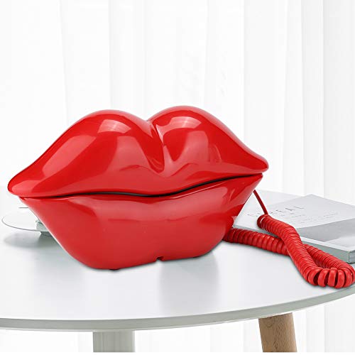 Telefone fixo em forma de lábio 20 cm lindo BROLEO - Telefones com fios - 20 cm, lindo, telefone fixo, som claro