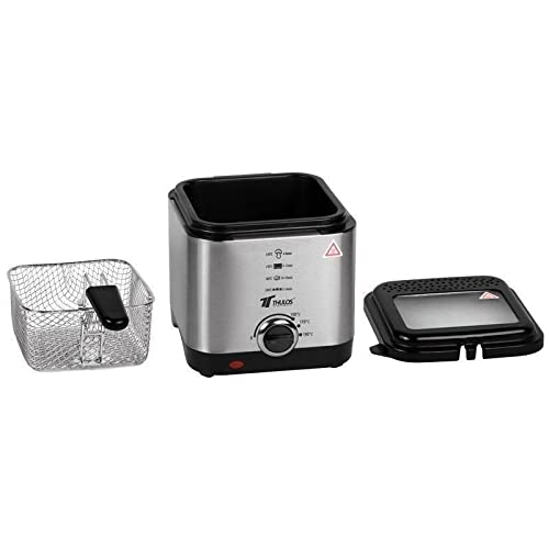 Fritadeira Elétrica Thulos THFR11 | Aço inoxidável Thulos - Eletrodomésticos de cozinha - 1.5l, 900W, temperatura regulável, anti-deslizantes