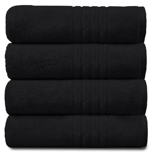 Toalhas de Banho Gigantes (4 Unidades) - Preto Gaveno Cavailia - Roupa de cama e cama - gigantes, 4 unidades, preto