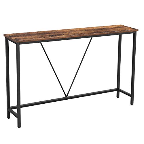 Mesa de Apoio VASGLE Industrial Madeira e Metal (Castanho - 120x23x74 cm) VASAGLE - Conjuntos de móveis - madeira, metal, castanho, 120x23x74 cm