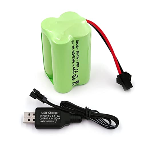 Bateria Recarregável GECOTY 4.8V Ni-MH (2400mAh) Gecoty - Acessórios de brinquedos de controle remoto - 2400mah, 4.8v, aa, recarregável