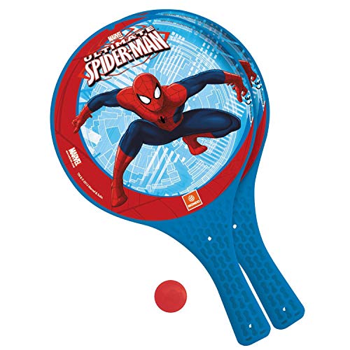 Jogo de Areia MONDO Spiderman Beach Paddle Set with Ball Mondo - Brinquedos - jogo de areia, 2 pás, bola de borracha, plástico, recomendado a partir dos 3 anos