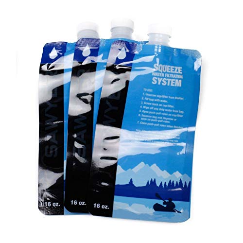Sawyer Squeezeable Pouch for Sawyer Point One and Mini Squeeze Water Filters Heat Factory USA - Cozinha & sala de jantar - 16 oz, 32 oz, 64 oz, portátil