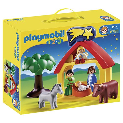 Playmobil Christmas: Christmas Manger (Idade Mínima Recomendada: 3 anos) PLAYMOBIL - Conjuntos de brinquedos - jesus, anjos, menino, esquife, soldados