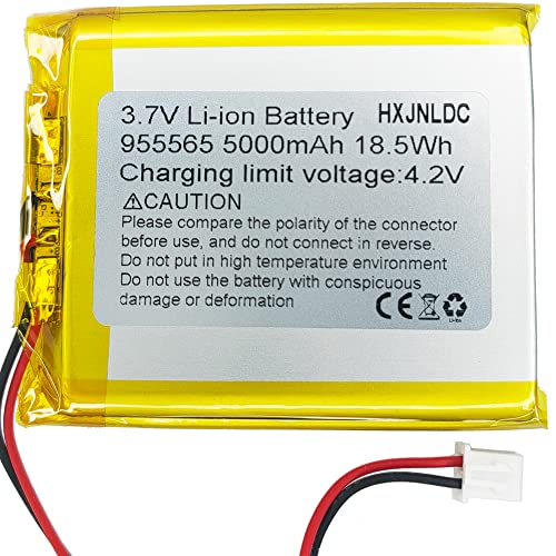 Bateria Recarregável CC 3.7V 5000mAh 955565 HXJN - Adaptadores de energia e carregadores - 3.7V, 5000mAh, ião-lítio, preto