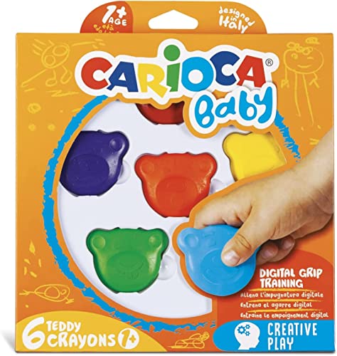 Lápis de Cor CARIOCA Baby Teddy (Multicor) Carioca - Lápis de cera - multicor, fácil de usar, cores vivas, crianças
